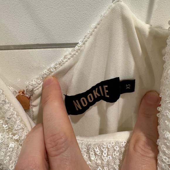 Nookie white sequin sublime cutout gown - Picture 7 of 10